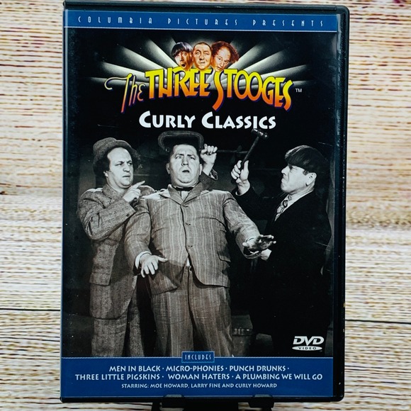 The Three‎ Stooges Curly Classics [DVD 1998] Black and White Comedy Moe Howard - Picture 1 of 6